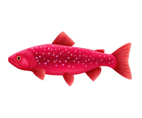 Bright pink fish with vibrant spots swimming gracefully in a clear blue water environment showcasing lively colors and unique underwater life.