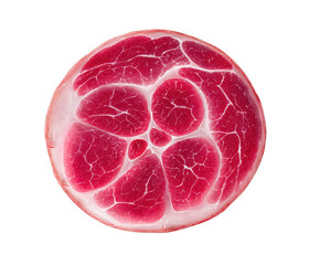 Freshly Cut Marbled Beef Slice Showcasing Intricate Red and White Patterns, Perfect for Culinary Photography and Meat Presentation