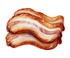 Crispy and Flavorful Bacon Strips Stacked Together, Perfect for Culinary Artwork and Food Photography Projects to Highlight Delicious Breakfast Ingredients