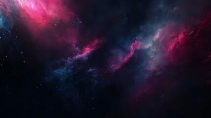 Fototapeta premium 黒い背景でシンプルな宇宙空間の星雲の様な煙で曇ったグラフィック画像