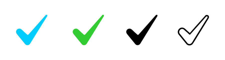 Check Mark Icon Set: Approval & Completion Symbol