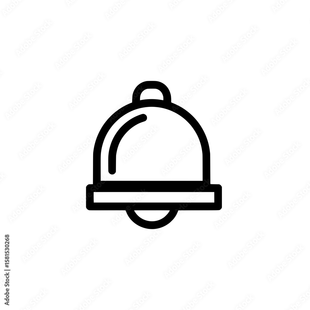 Poster bell icon with a simple outline for notifications and alerts