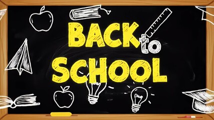 Back to school chalkboard graphic - Powered by Adobe