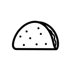 Outline cheese wedge with holes and rind for food packaging