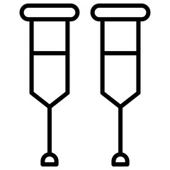 Crutches Outline Icon