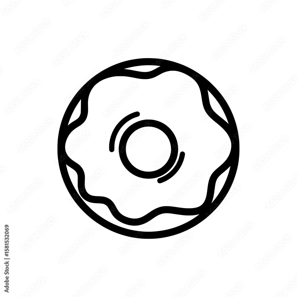 Aufkleber cookies with wavy edges in outline style for web and ui design