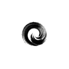 Abstract swirling dark form with specks