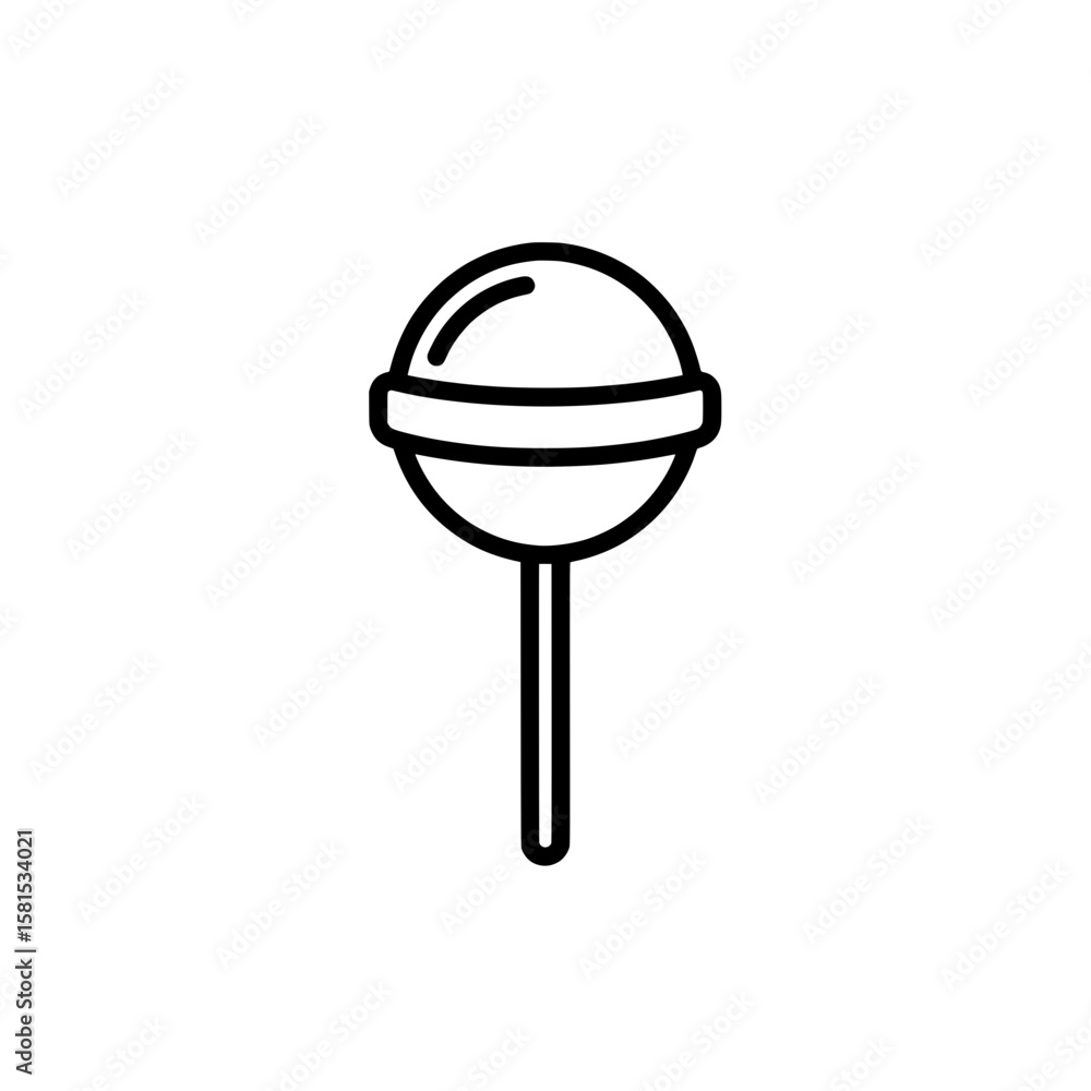 Poster lollipop with a stick in minimalist outline style