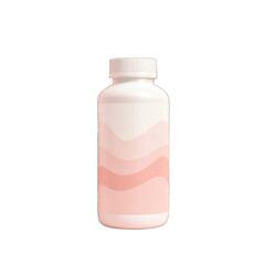 White bottle with light pink wavy design