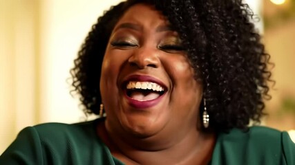 Woman laughing, close-up