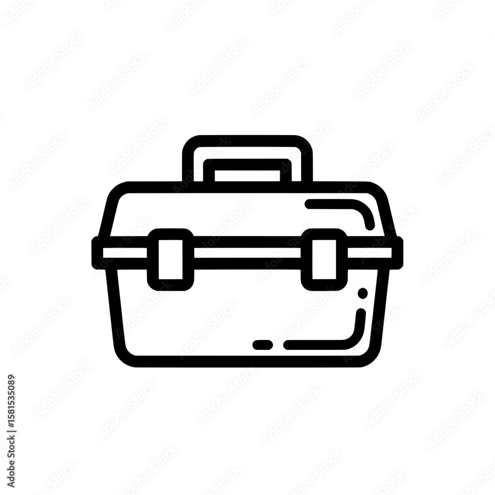 Poster outline briefcase with handle for travel and work