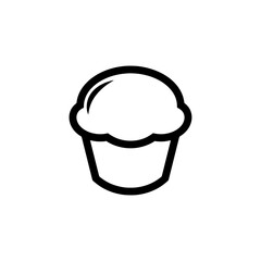 Ice cream cone with scoop on top and waffle cone