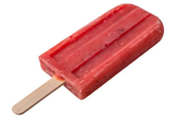 Refreshing Strawberry Popsicle: A vibrant, refreshing strawberry popsicle with juicy texture, perfect for a hot summer day treat.