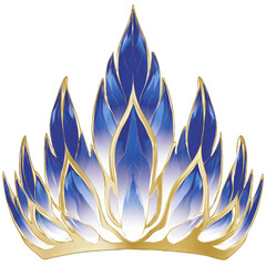 Ornate,  blue crown with gold trim