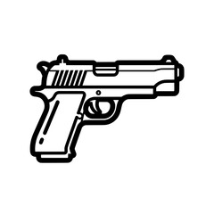 Outline of a handgun with a modern style