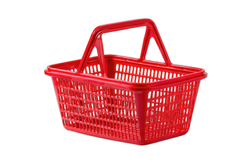 Red plastic shopping basket (2)