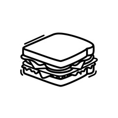 Stacked sandwich with lettuce and cheese on a plate