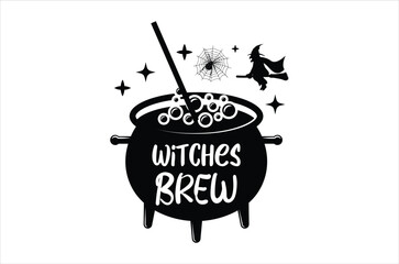 Witches brew svg, Retro halloween svg, Happy halloween vector  illustration, pumpkin, witch, spooky, ghost Typograph  t shirt design, funny halloween t-shirt quotes Bundle, Cut File Cricut, Silhouette