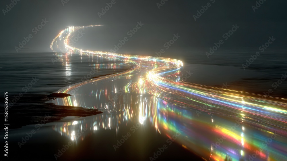 Poster path of illumination: a mesmerizing long exposure shot captures the ethereal flow of lights from veh