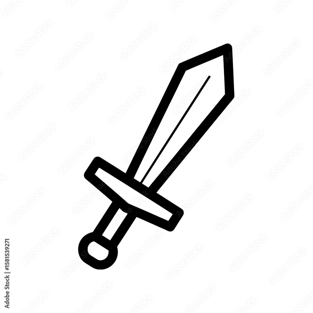 Poster dagger knife icon with outline style for security and safety symbols