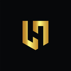 Letter lH shield Logo Design Vector Initials lH Logo Vector
