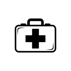 medical kit with cross symbol for healthcare and first aid