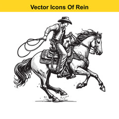 Obraz premium Western Horse Reins – Traditional Cowboy Riding Gear, Symbol of Control and Heritage