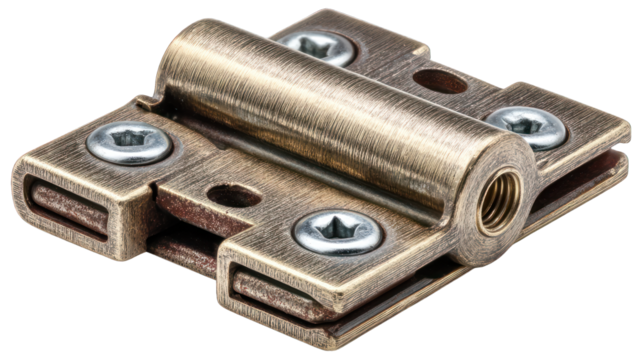 Bronze hinge, symmetrical, with visible screws