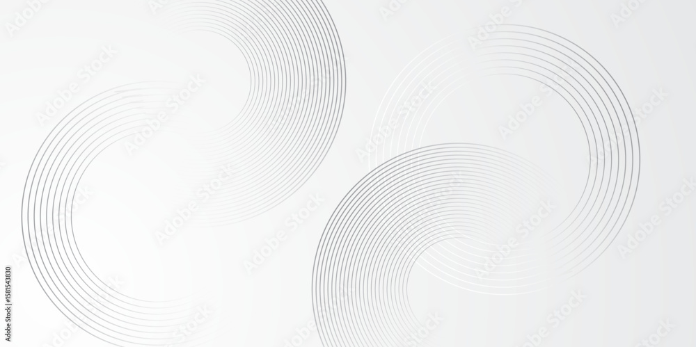 Poster white and grey abstract background with geometric circle shapes. abstract geometric background vecto