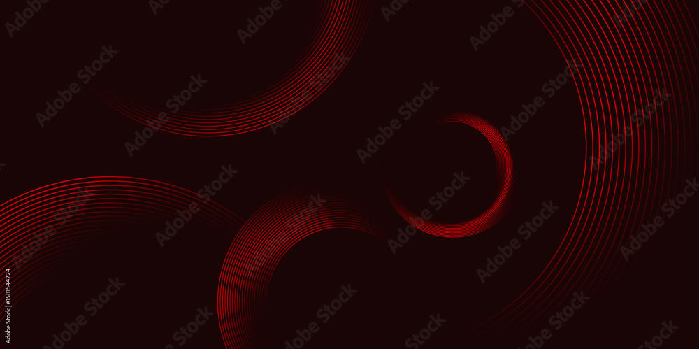 Poster abstract black background with red geometric circle shapes. abstract geometric background vector, il
