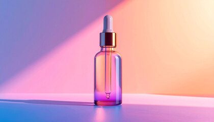 Glossy Dropper Bottle with Matte Backdrop Split – Elegant Light Play