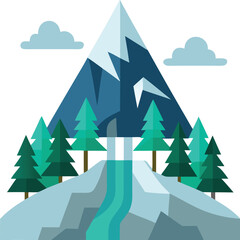 winter landscape vector illustration