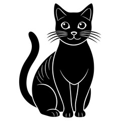 vector illustration of a black cat