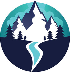 Fototapeta premium vector illustration of a winter landscape