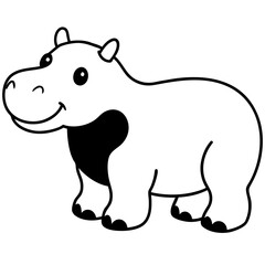 Obraz premium baby hippo with muddy feet on white background