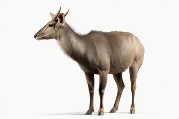 Obraz premium Profile view of a graceful brown antelope on white background