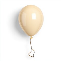 Cream Balloon on White Background