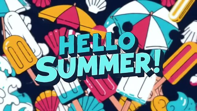 Summer graphic design animation