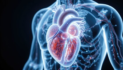 Human Heart Anatomy Illustration Circulation System Medical Visualization