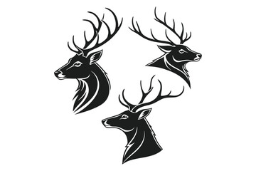 Deer Head Profile Vector Icon