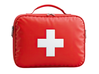 Essential First Aid Kit Red Bag with White Cross for Medical Emergencies and Safety Preparedness