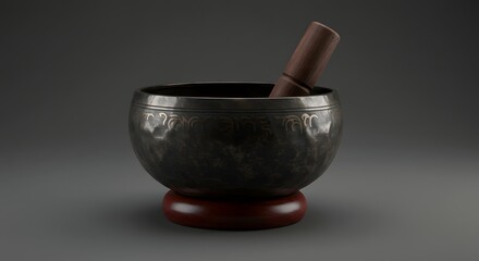 Singing bowl, meditation, yoga concept