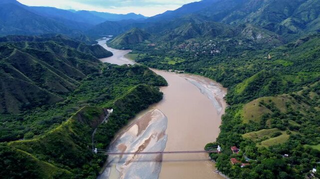 Old bridge over the Cauca river near in Santa Fe de Antioquia