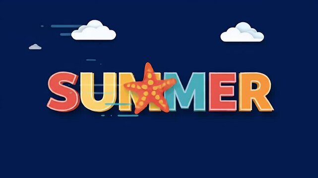 Summer vacation animation with popsicle and retro text motion graphic
