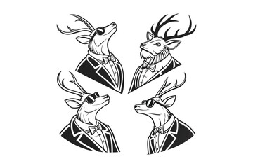 Fototapeta premium Rustic Deer Head Wall Art Silhouette