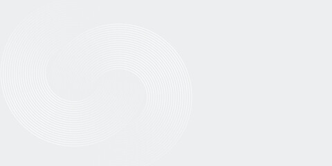 Abstract white glowing geometric lines on gray background. Modern shiny blue circle lines pattern. Futuristic technology concept. Suit for cover, poster, banner, brochure, header,