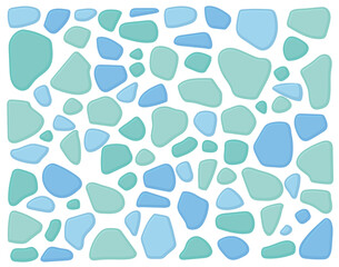 Sea Glass Mosaic Pattern Vector Illustration PNG 