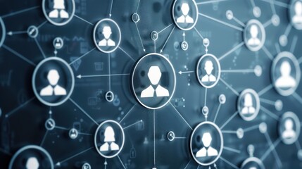 Conceptual image of professional occupation icons and symbols on a digital screen.