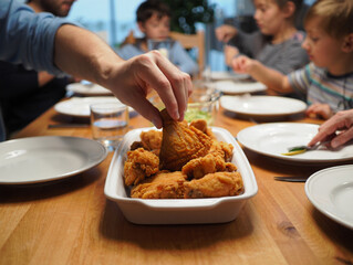 waiter serving dishes