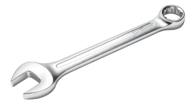 Metal wrench tool isolated against a black background - Powered by Adobe